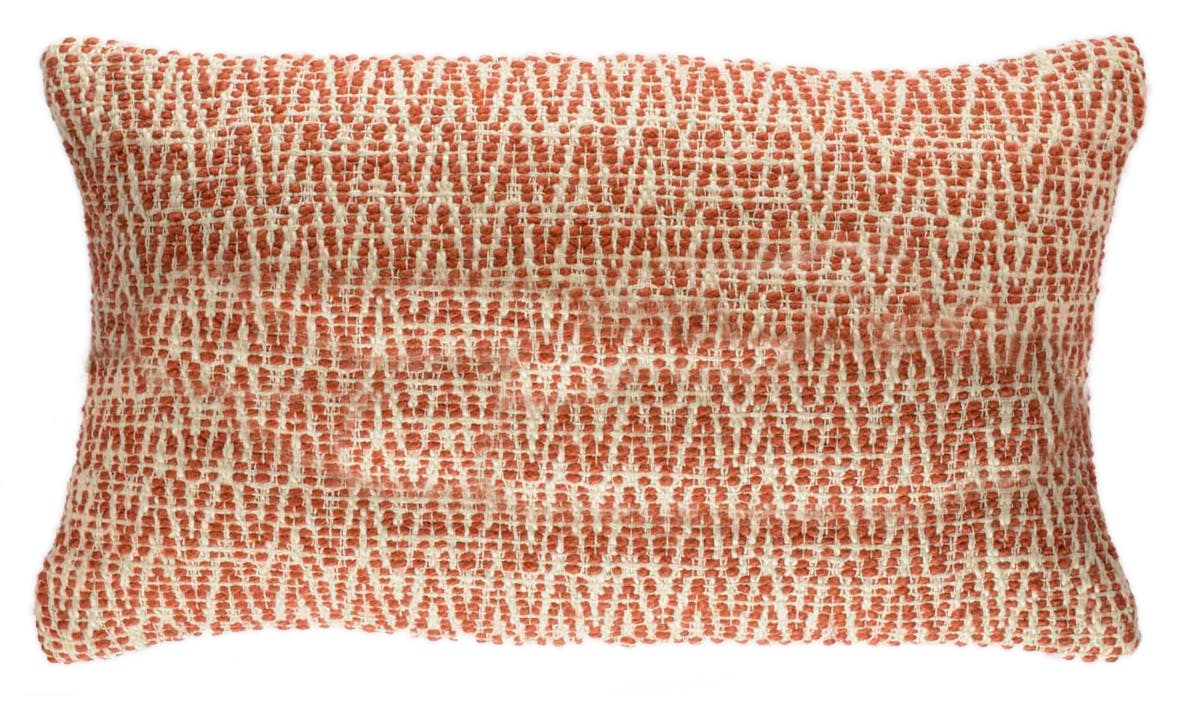 Coussin Brique avec motifs géométriques zigzag 50x30cm