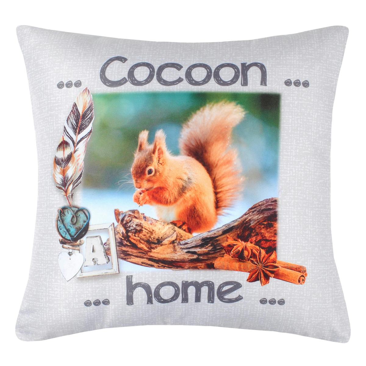 Coussin carré "COCOON" écru 40x40cm MONTEA