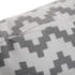 Coussin carré épais en coton blanc gris motif zigzag 45x15x45cm COPPEN