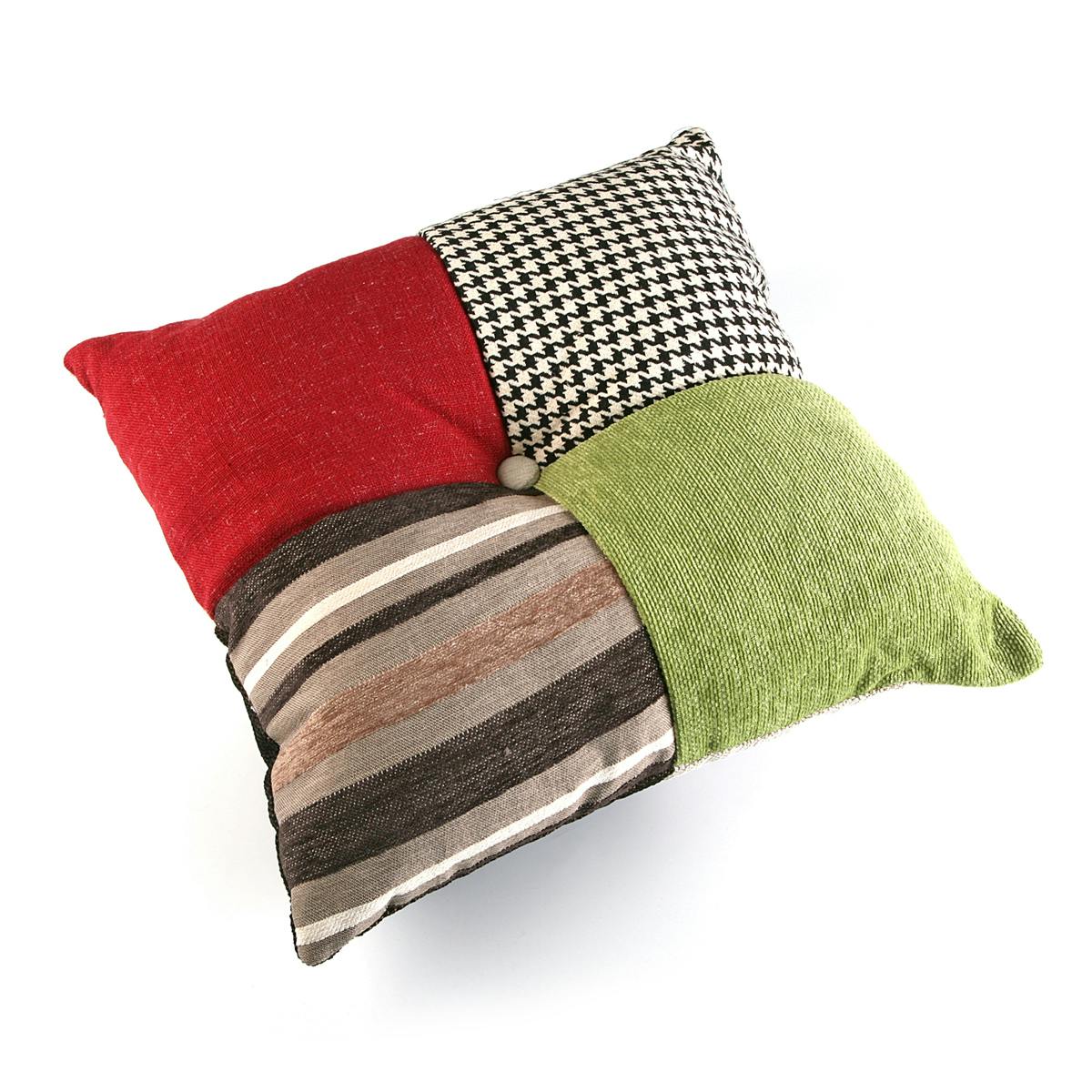 Coussin carré épais en tissu Patchwork coloré 45x15x45cm EIDER
