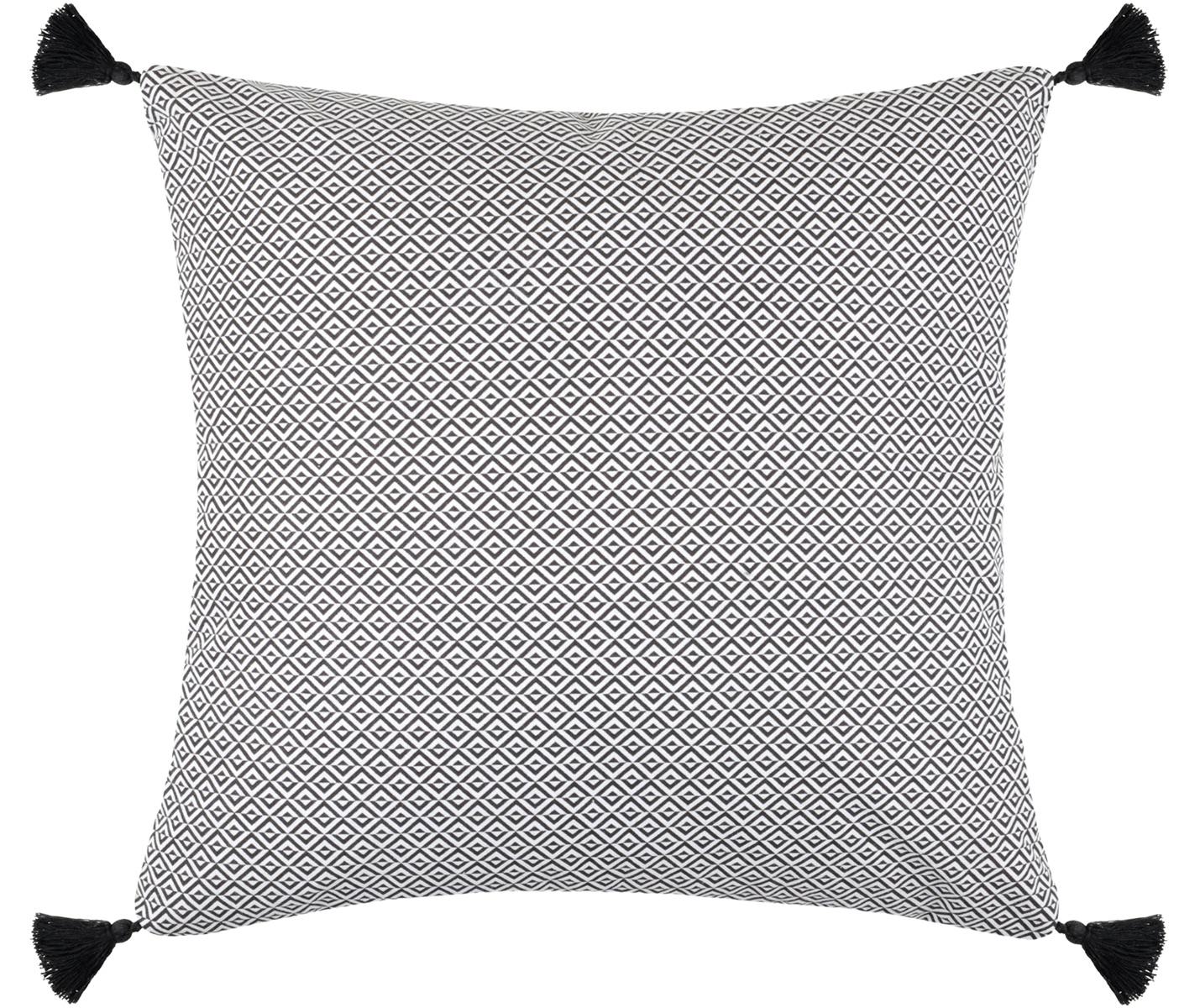 Coussin carré recto gris verso noir 40x40cm BENIN