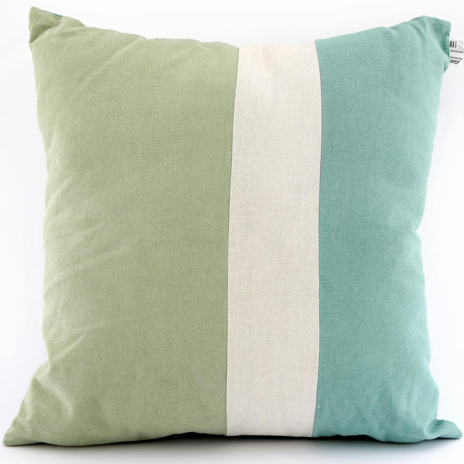 Coussin carré vert 3 tons
