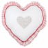 Coussin coeur romantique blanc brodé coeur beige et contour façon carreaux de ciment rouge 30cm DARLA ROUGE