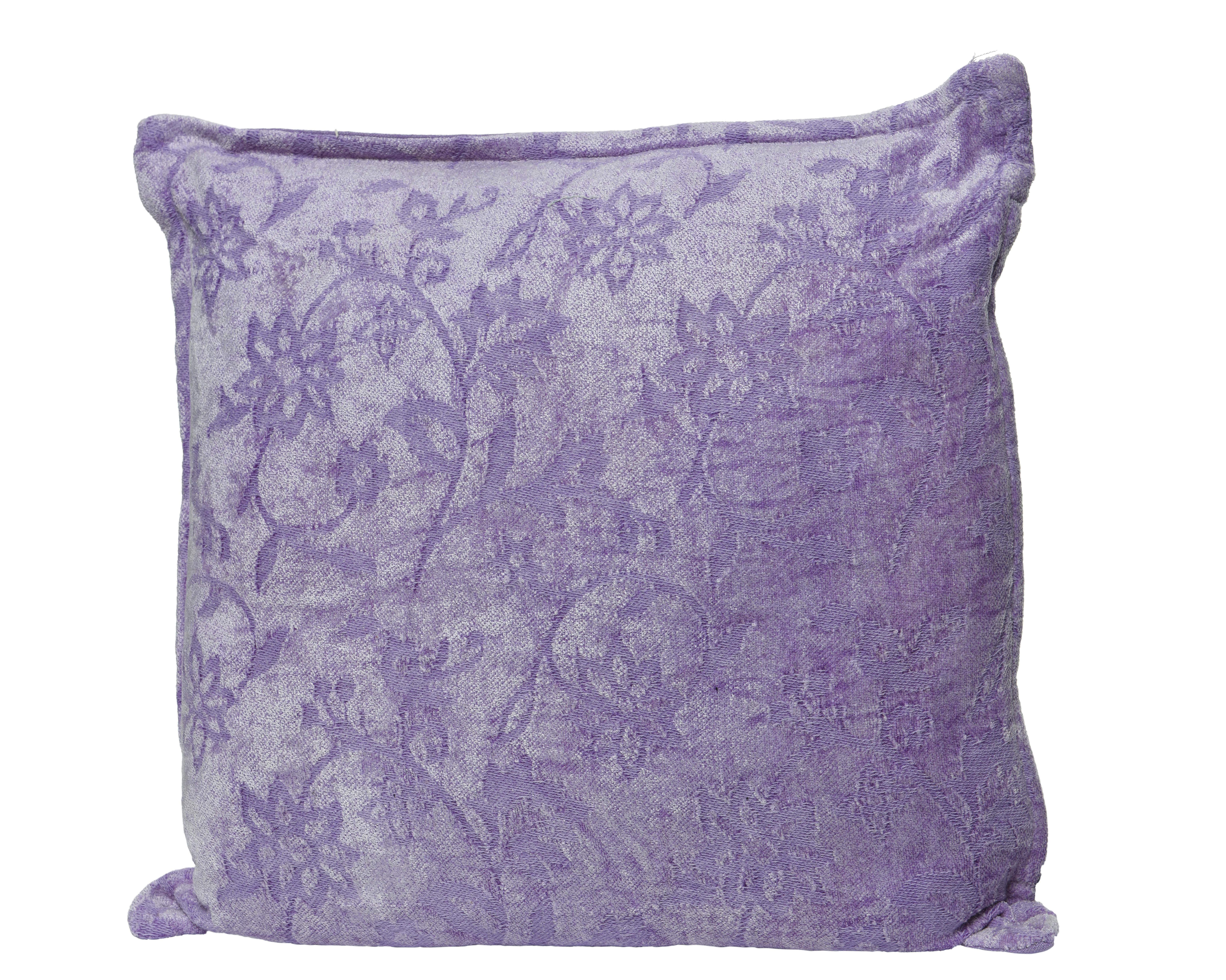 Coussin coton fleurs lavande 45x45cm