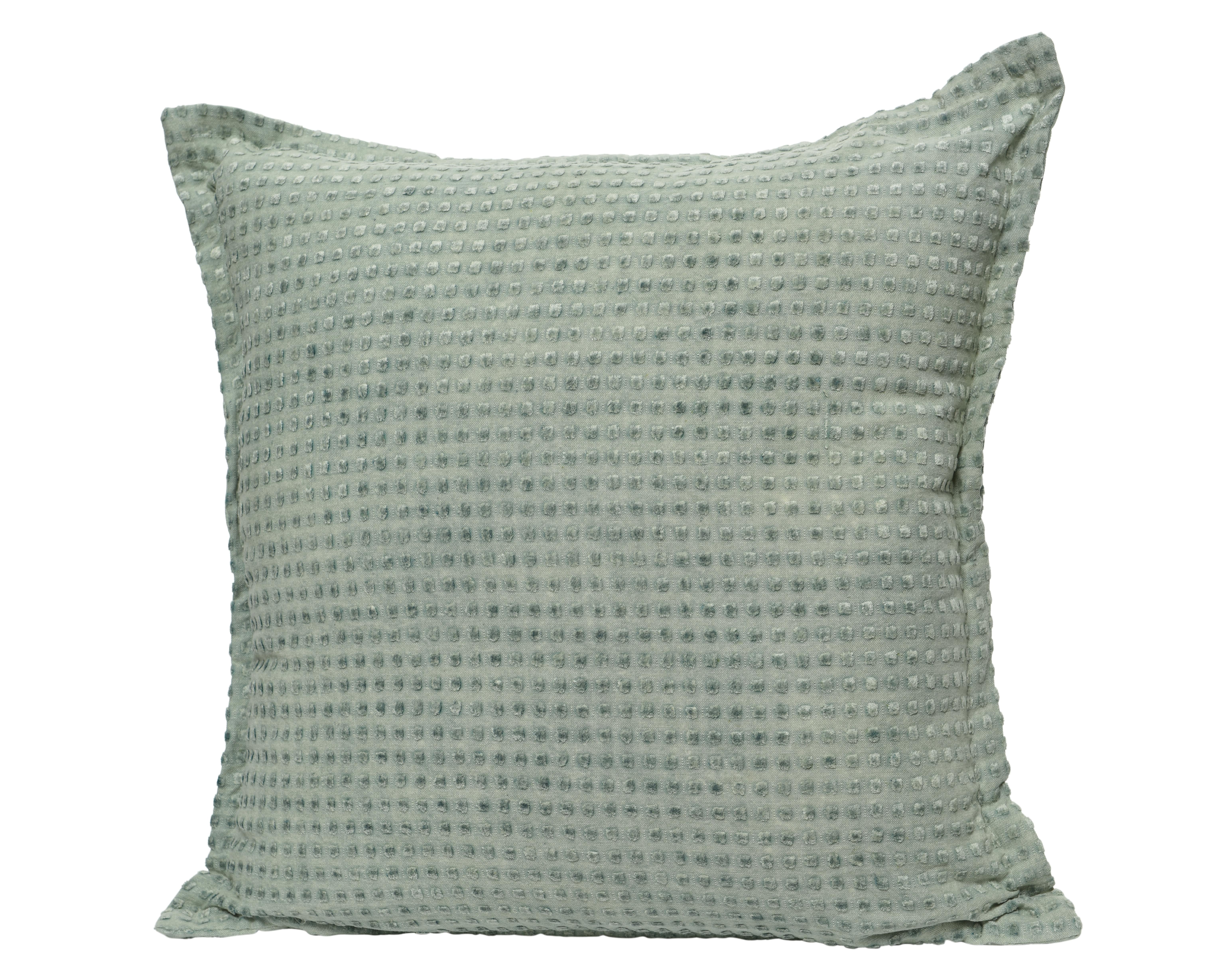 Coussin coton gaufré menthe 45x45cm