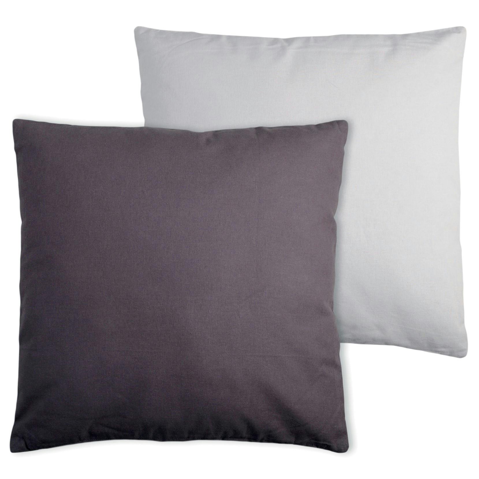 Coussin coton gris-perle 50x50cm DUO