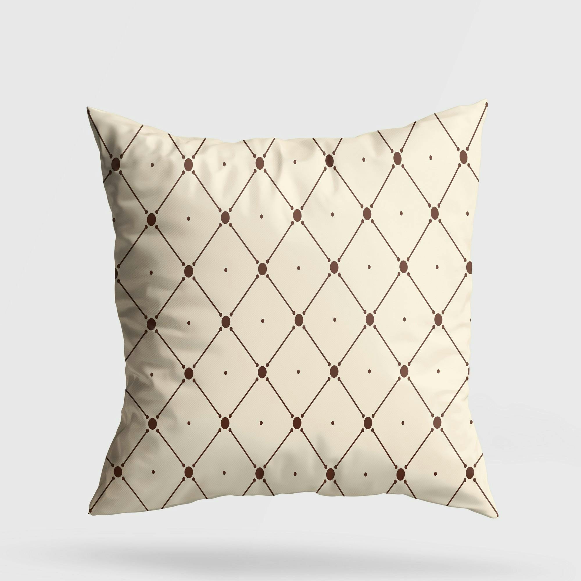 Coussin crème – motifs losanges marrons IZMIR