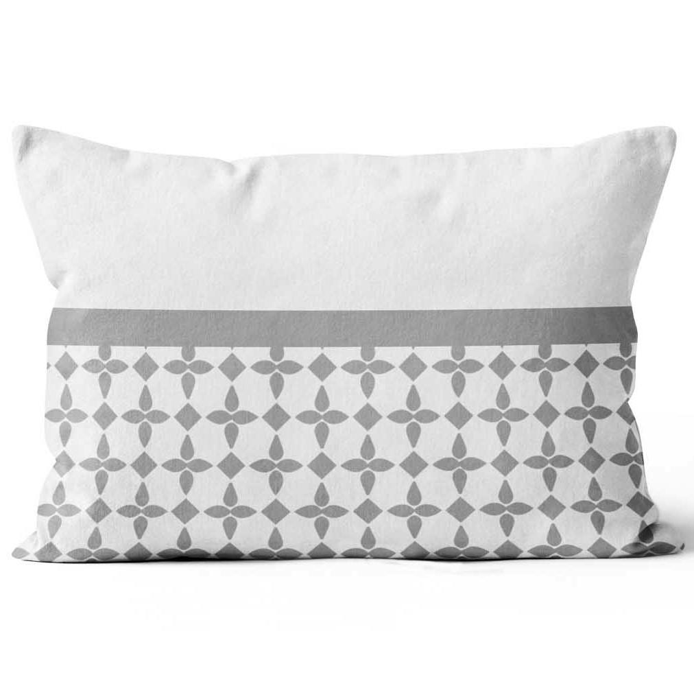 Coussin damier blanc 32x50cm