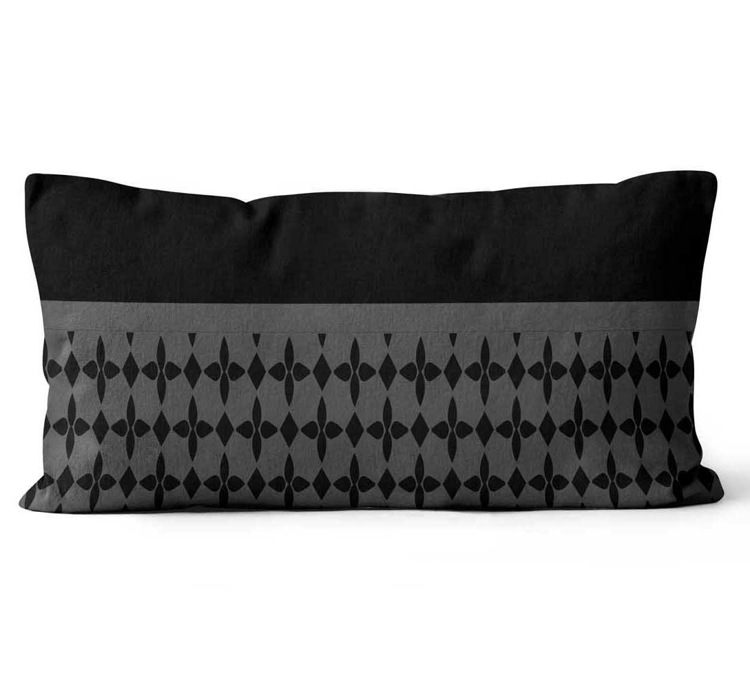 Coussin damier noir 32x50cm