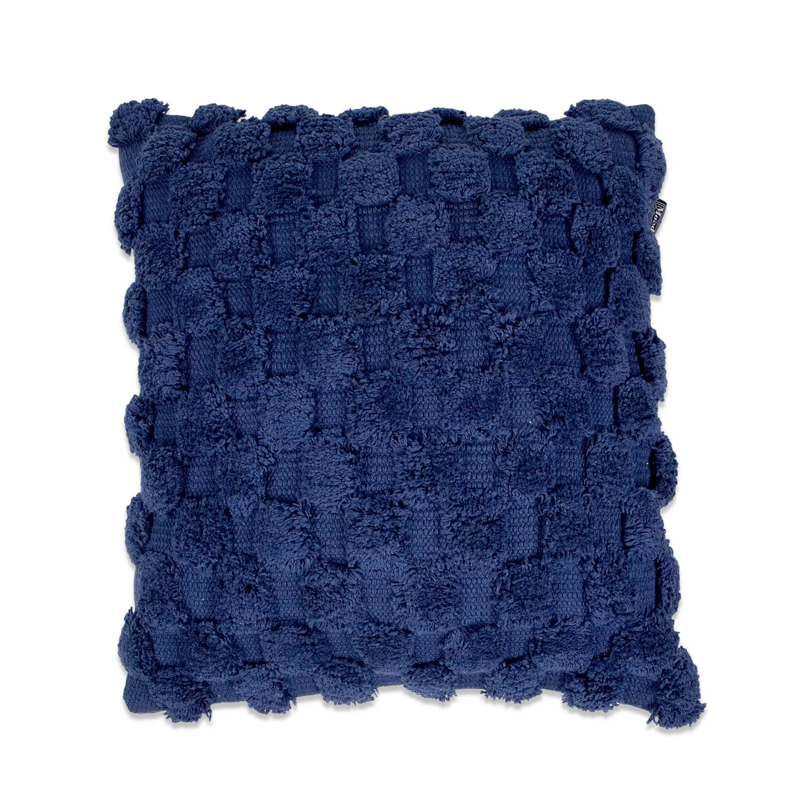 Coussin de canapé bleu foncé damier en relief