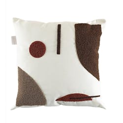 Coussin de canapé bouclette – motif abstrait marron IZMIR