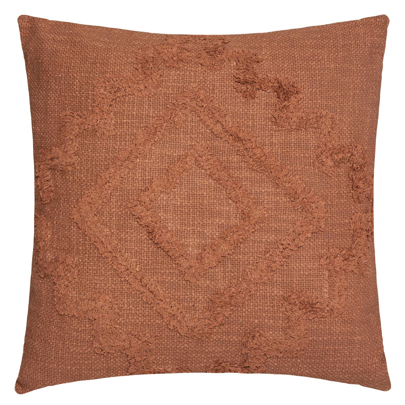 Coussin de canapé terracotta motif carré