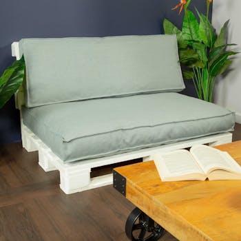 Coussin de palette extérieur bleu gris