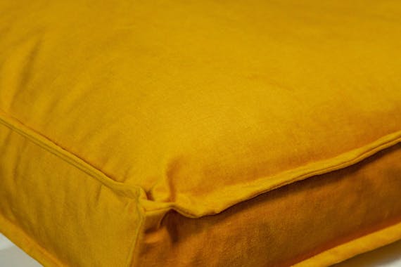 Coussin de palette extérieur jaune moutarde
