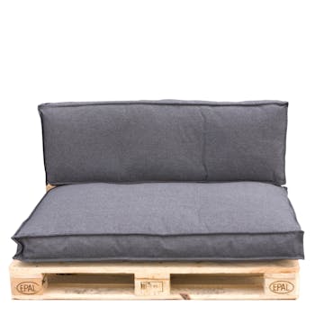 Coussin de palette gris foncé