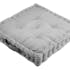 Coussin de sol charme couleur gris rayé et blanc 45x45x10cm 100% coton ANGELE GRIS