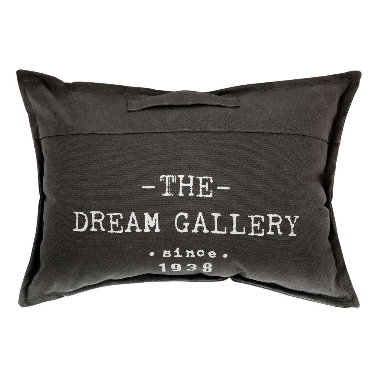 Coussin de sol "The Dream Gallery" avec poignée gris foncé 50x70cm