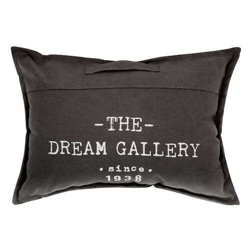 Coussin de sol "The Dream Gallery" avec poignée gris foncé 50x70cm