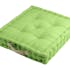Coussin de sol vert poignée couleur lin 45x45x10cm 100% coton DUO