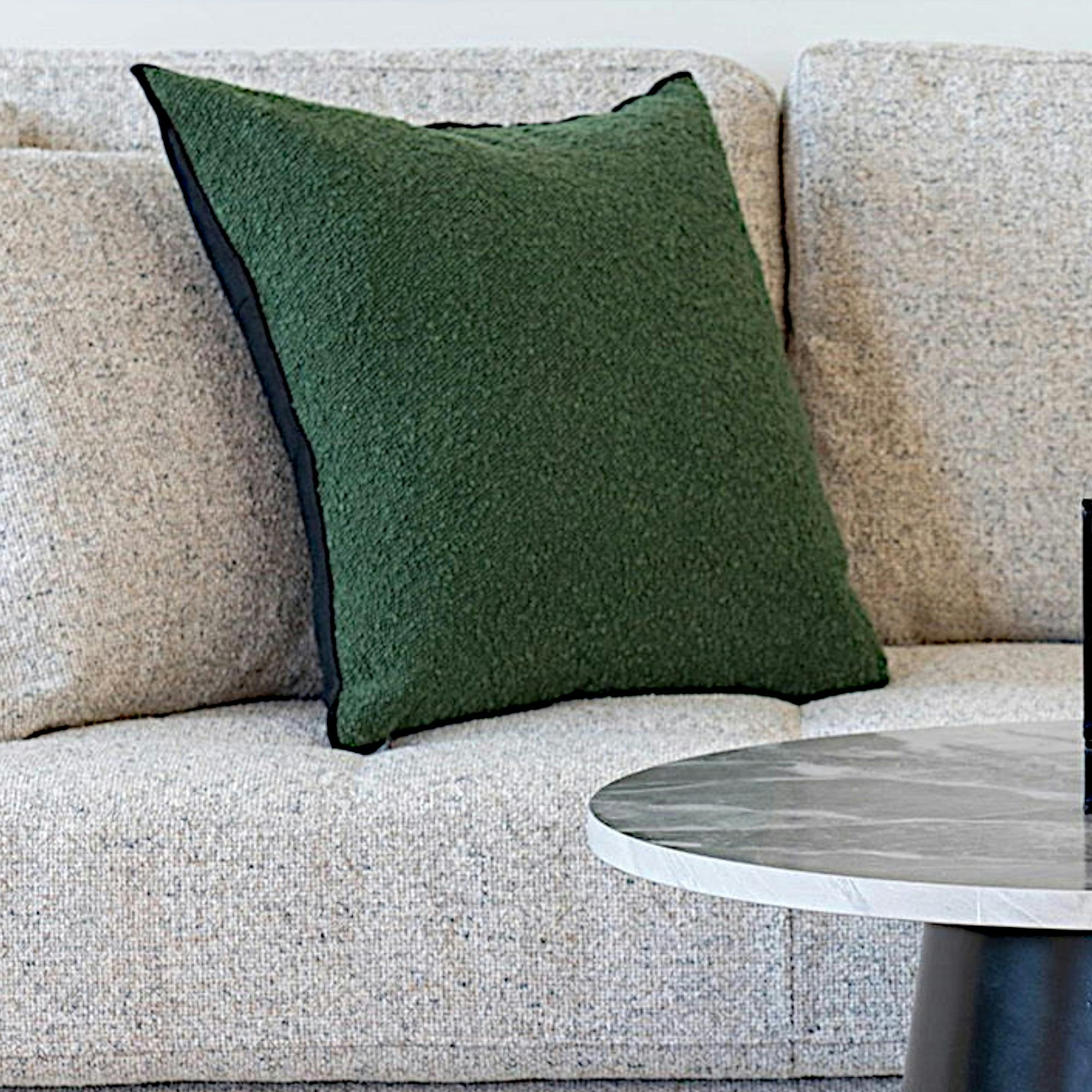 Coussin déco vert foncé BRUGES