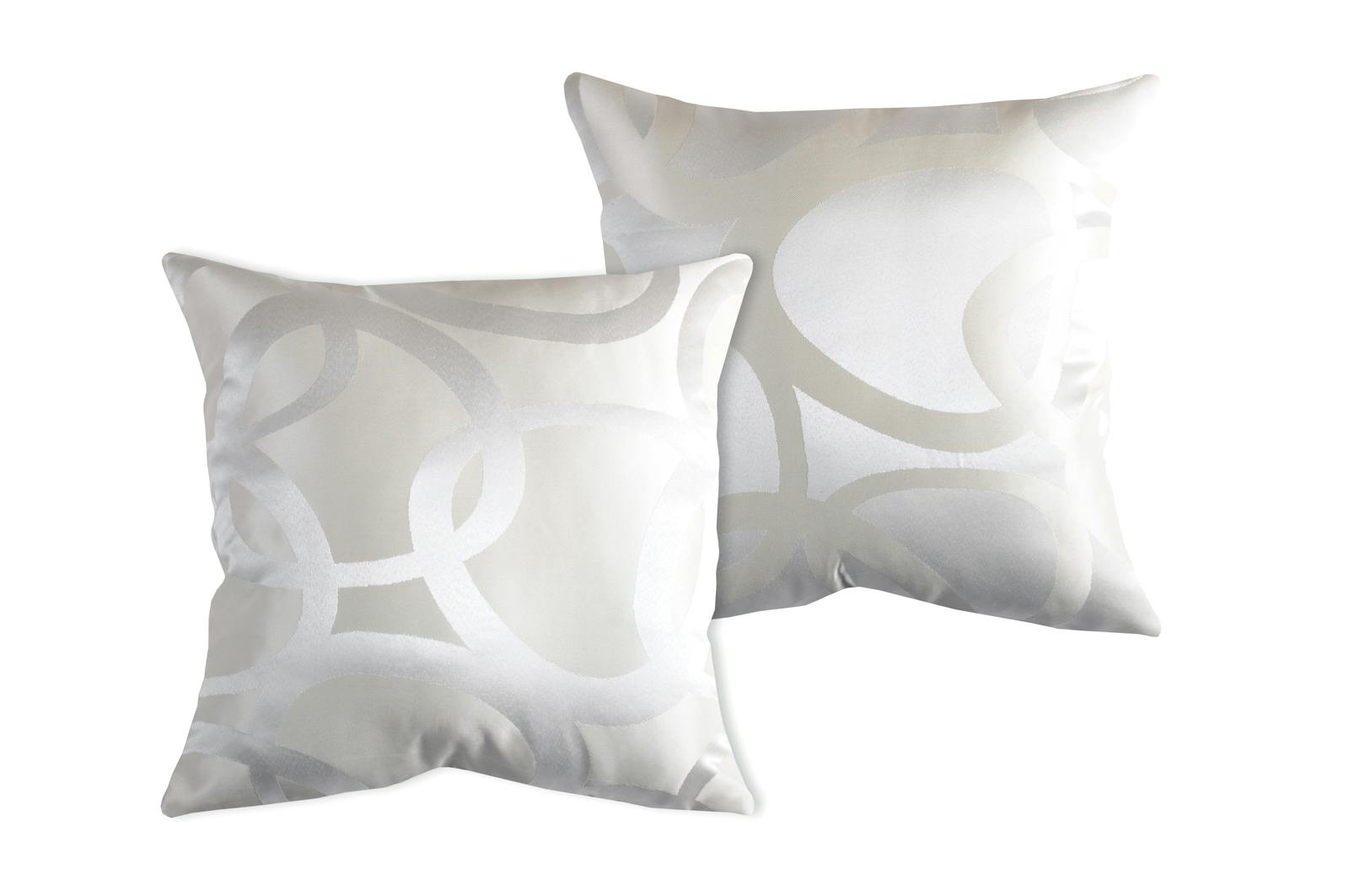 Coussin écru décor ronds entrelacés recto argenté verso beige 40x40cm REFLEXION
