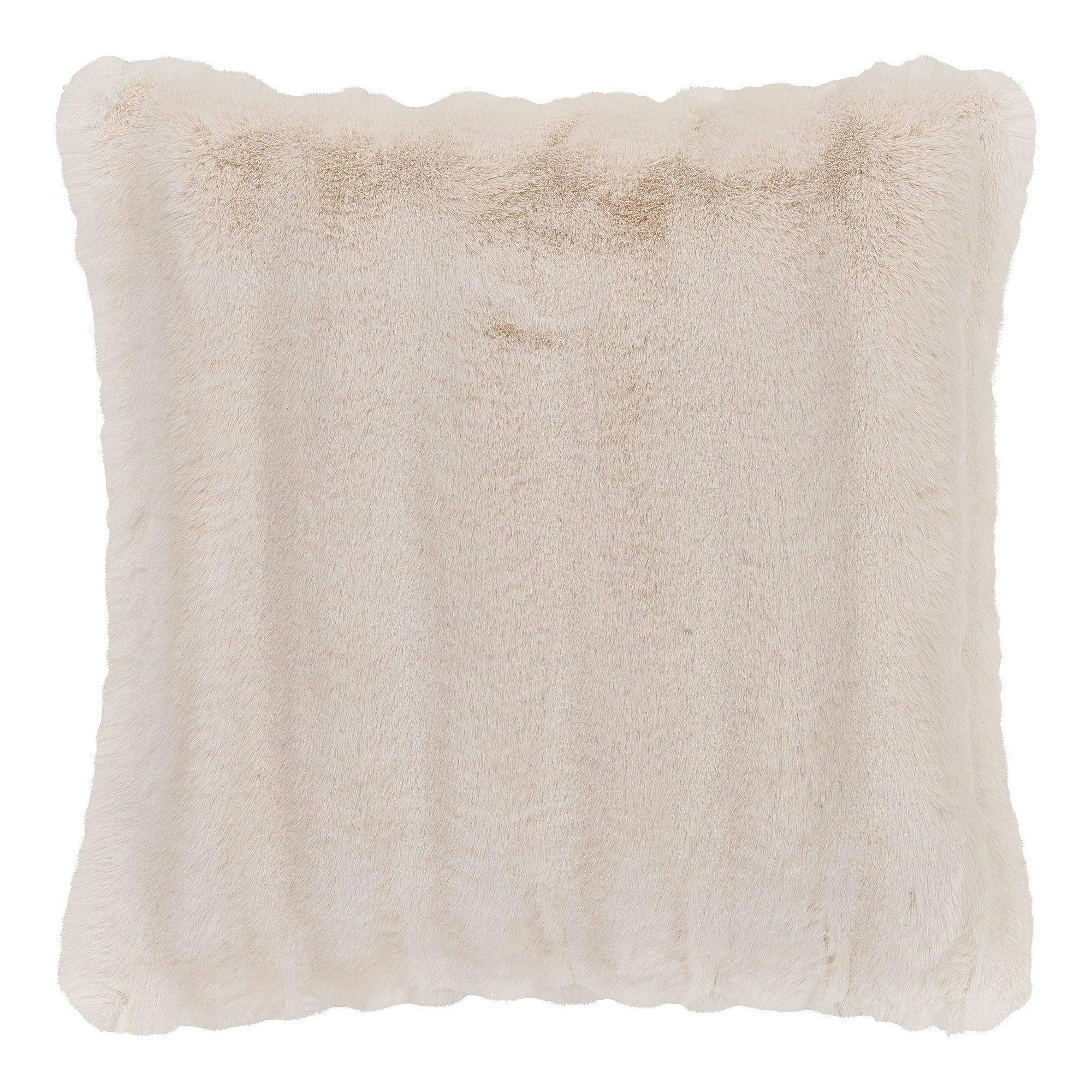 Coussin en fausse fourrure blanche BRUGES