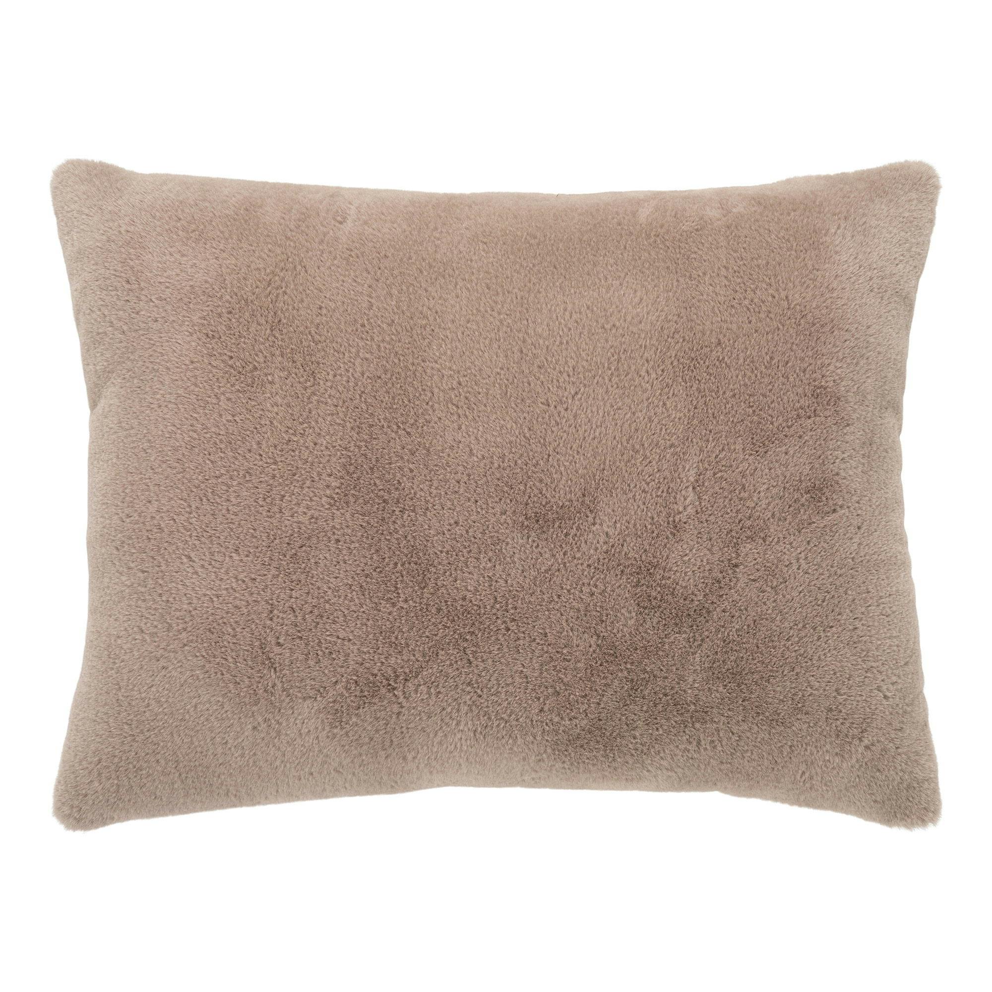 Coussin en fausse fourrure marron clair BRUGES