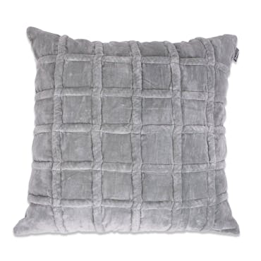 Coussin en velours gris damier
