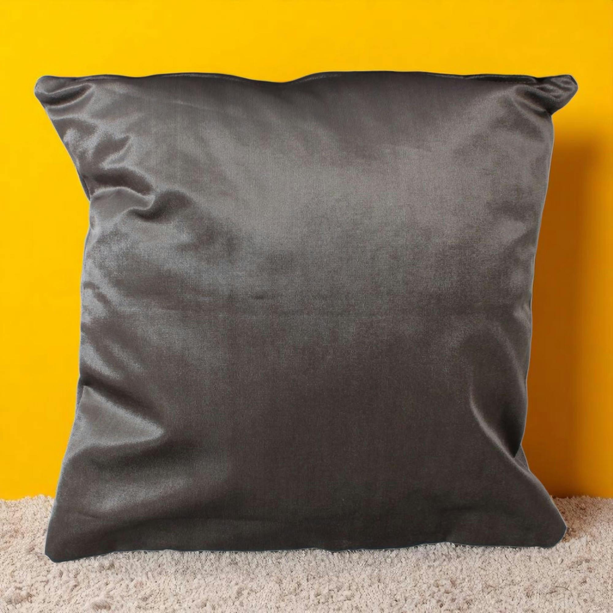 Coussin en velours gris uni IZMIR