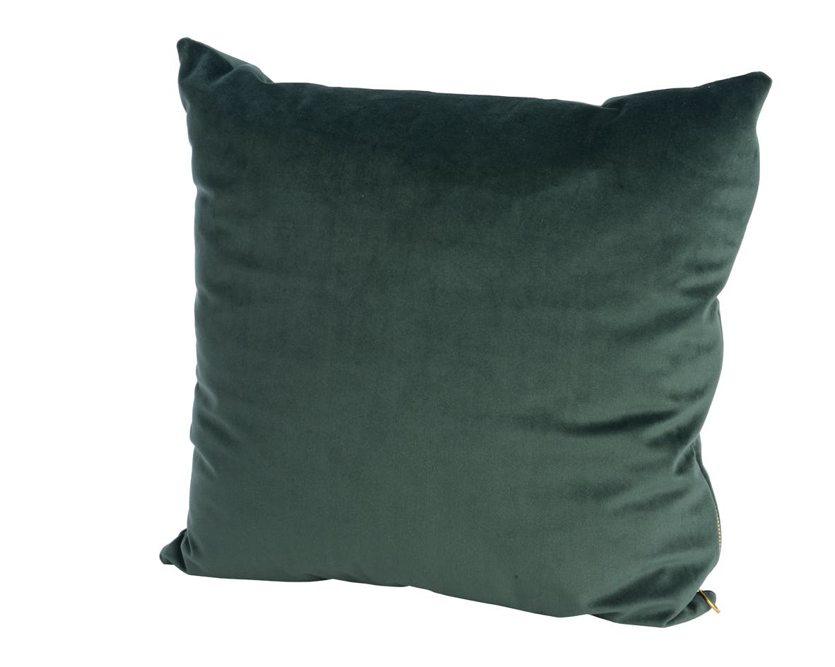 Coussin en velours vert sapin 40x40cm