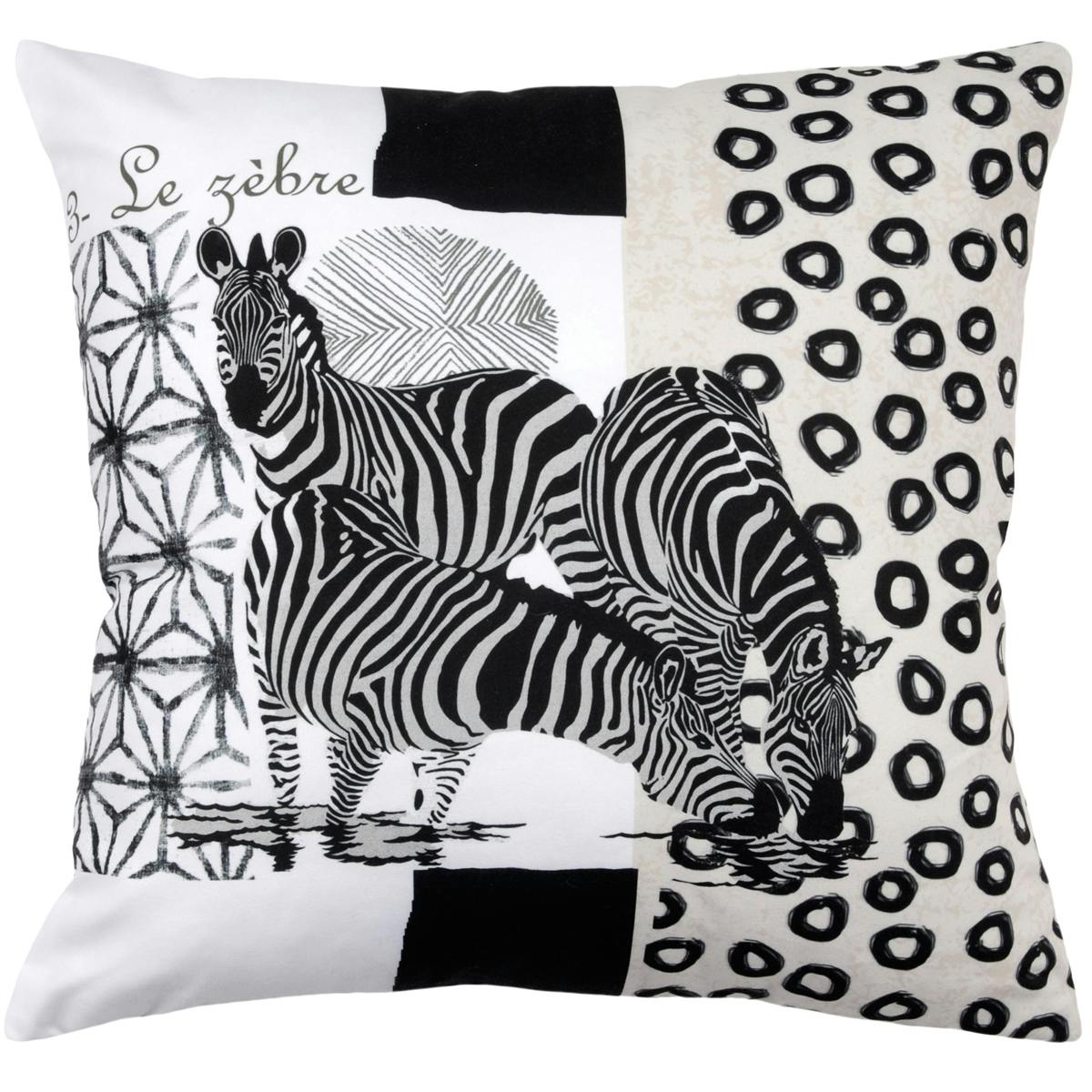 Coussin ethnique "Le Zèbre 40x40cm ZEBRAL