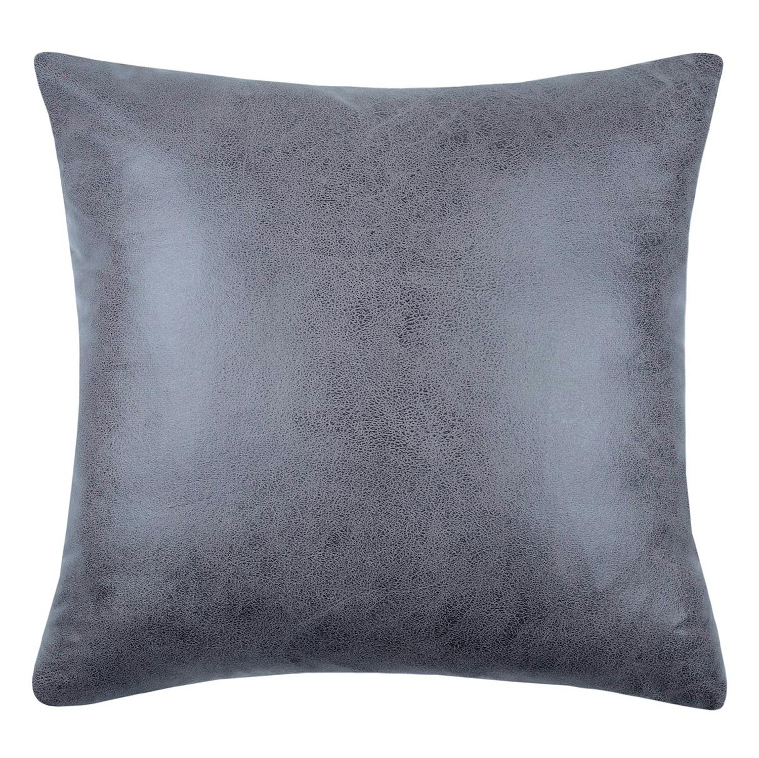 Coussin façon simili gris foncé 40 x 40 cm