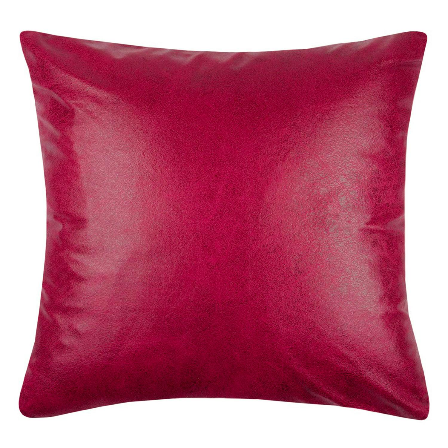 Coussin façon simili rouge 40 x 40 cm