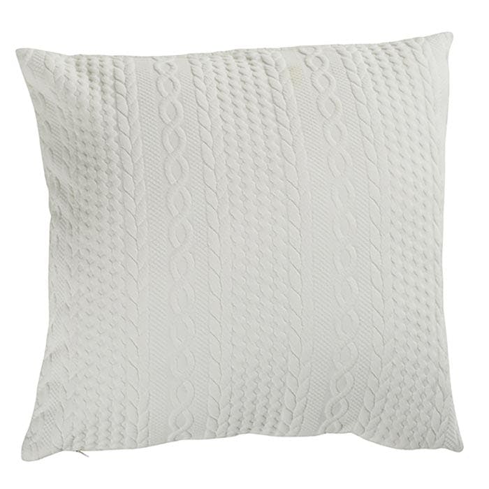 Coussin façon tricot blanc