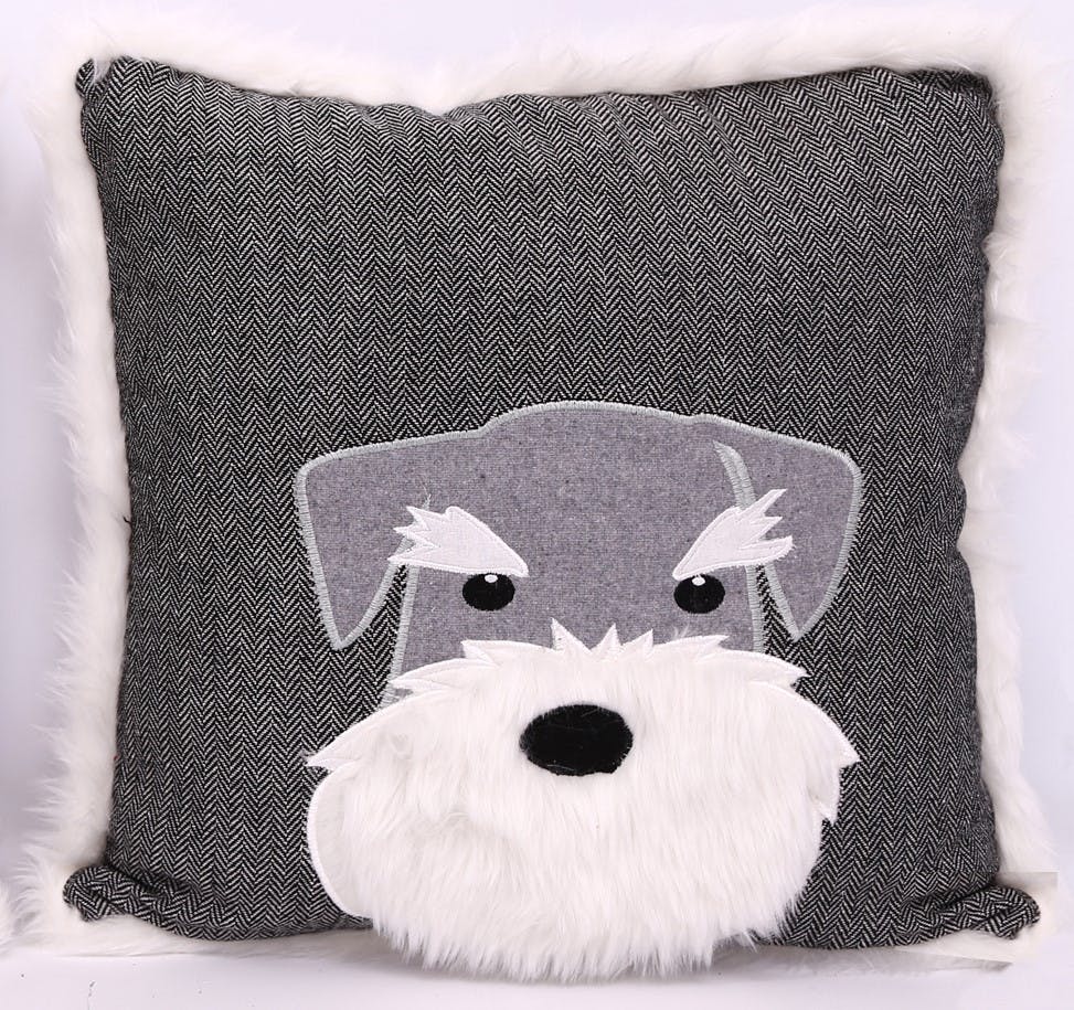 Coussin fox terrier gris 45x45 cm