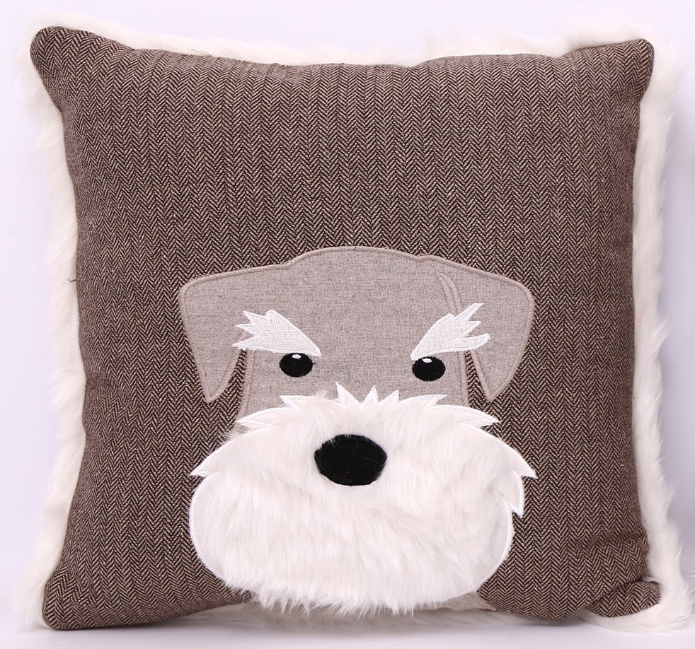 Coussin fox terrier marron 45x45 cm