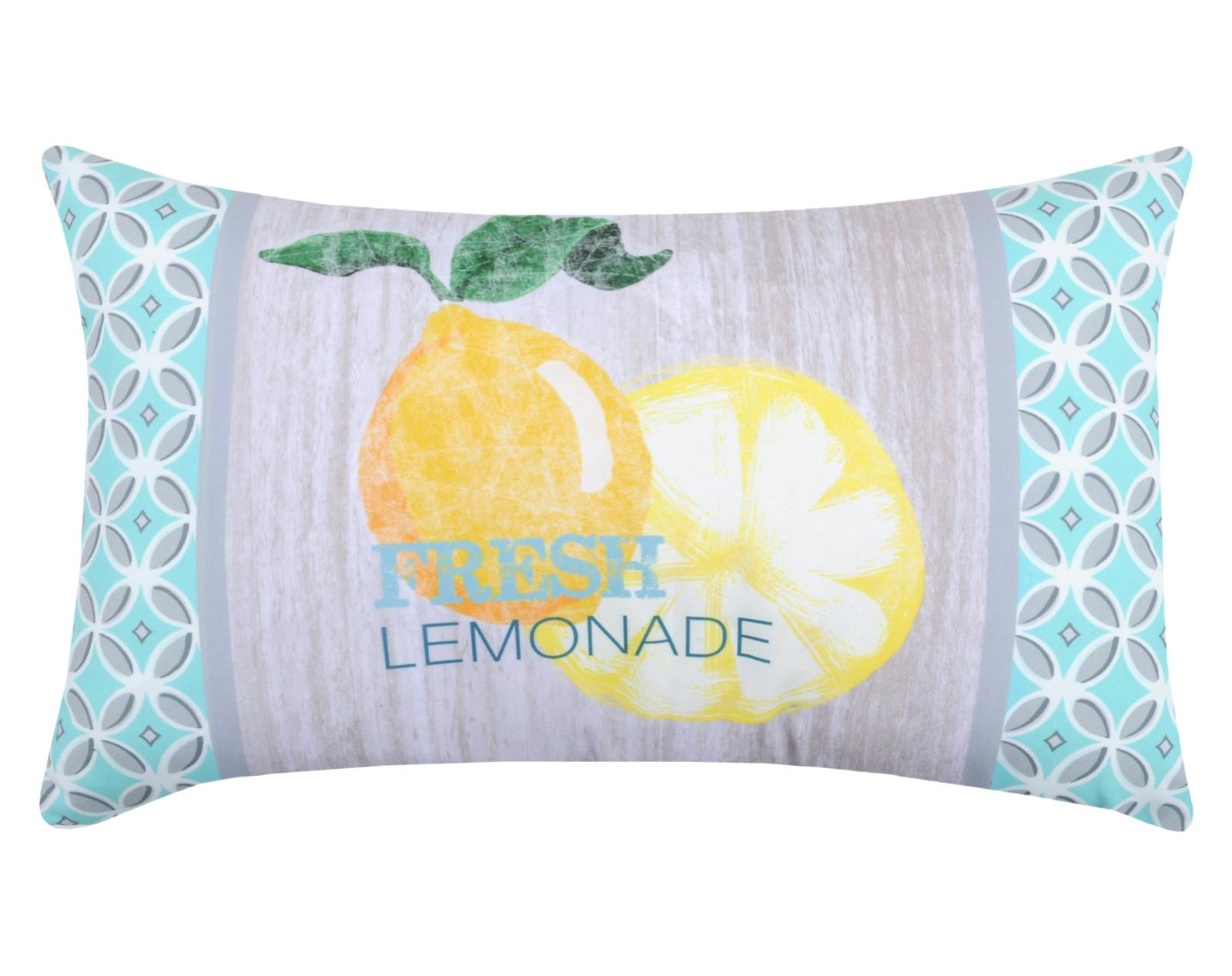Coussin "Fresh Lemonade" tons gris bleu 30x50cm LEMONADE