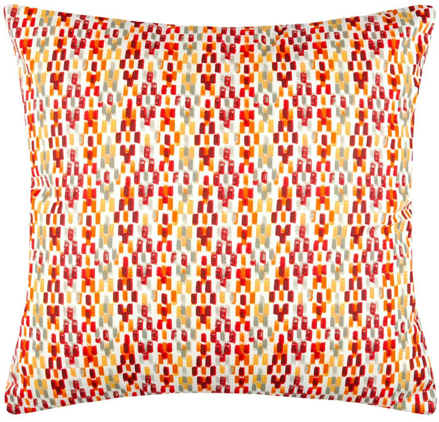 Coussin graphique ton brique orangé 50 x 50 cm
