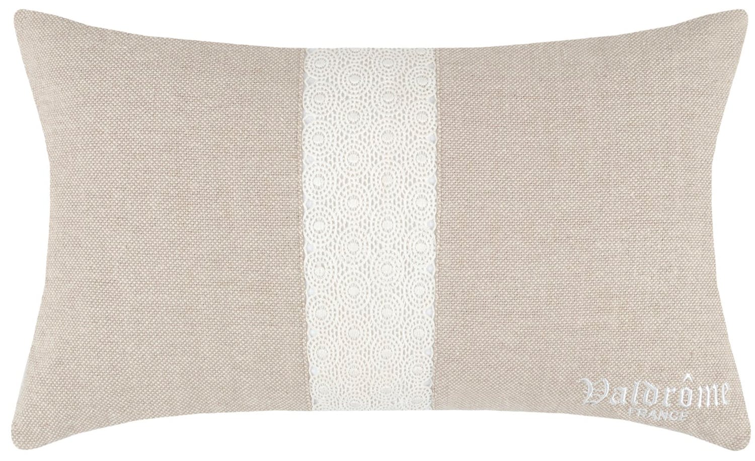 Coussin gris bande centrale gris clair 30 x 50 cm