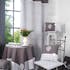 Coussin gris décor romantique brodé et dentelles 40x40cm 100% coton MELINE
