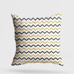 Coussin gris et jaune zébré – entretien facile IZMIR
