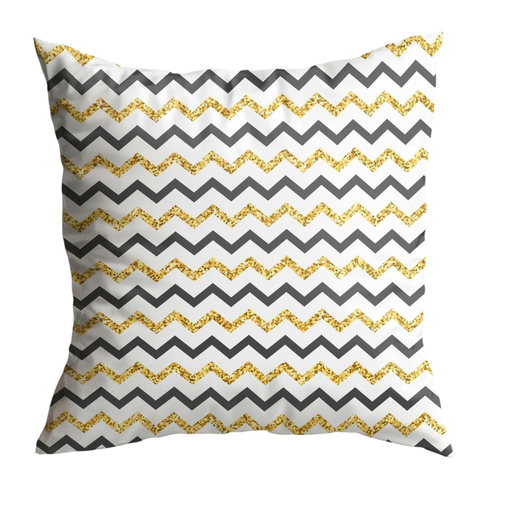 Coussin gris et jaune zébré – entretien facile IZMIR