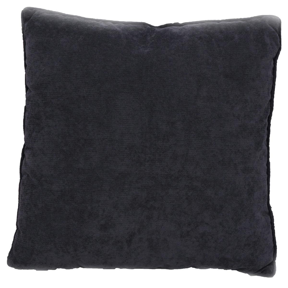 Coussin gris foncé en velours carré 45x45cm
