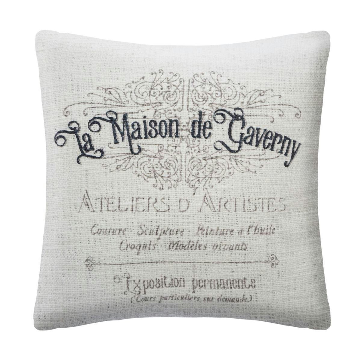 Coussin imprimé "Ateliers d'artistes" 40x40 cm