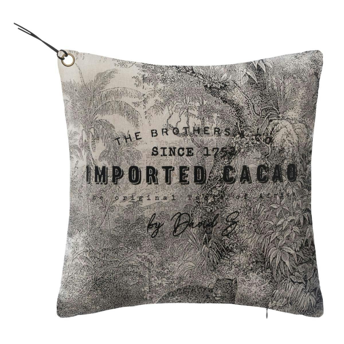 Coussin imprimé style colonial 40x40 cm