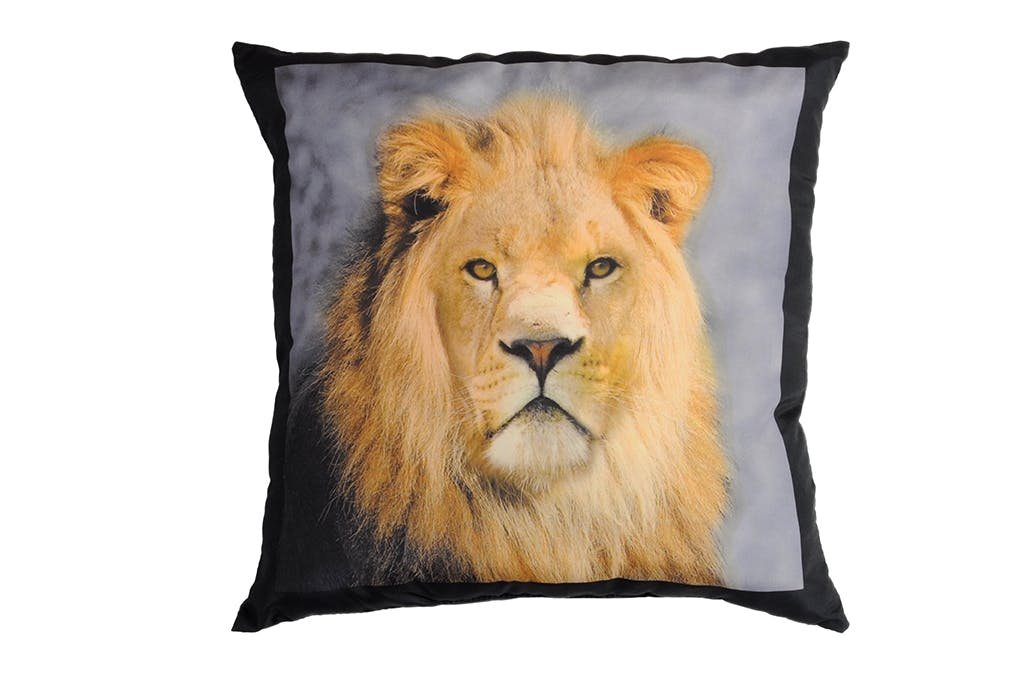 Coussin Jungle lion microfibre carré 40x40cm