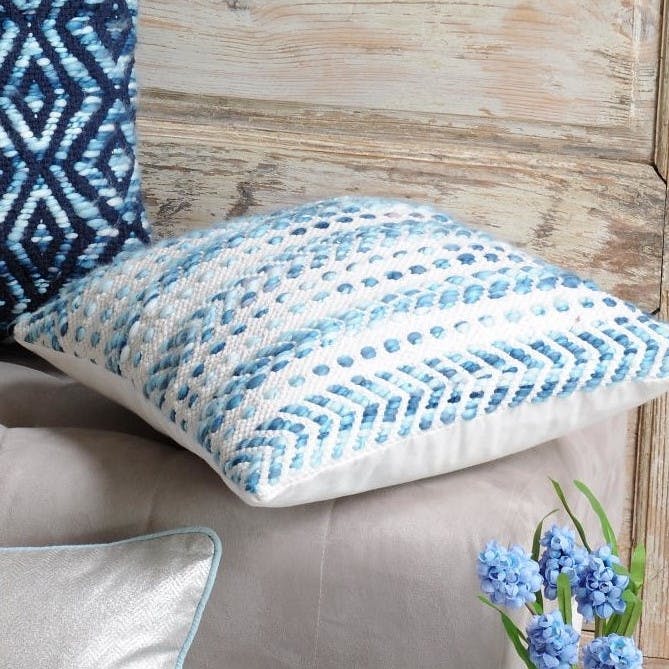 Coussin lignes couleurs marines 40x40