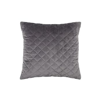 Coussin matelassé gris anthracite avec surpiqûres 40x40cm DANAE