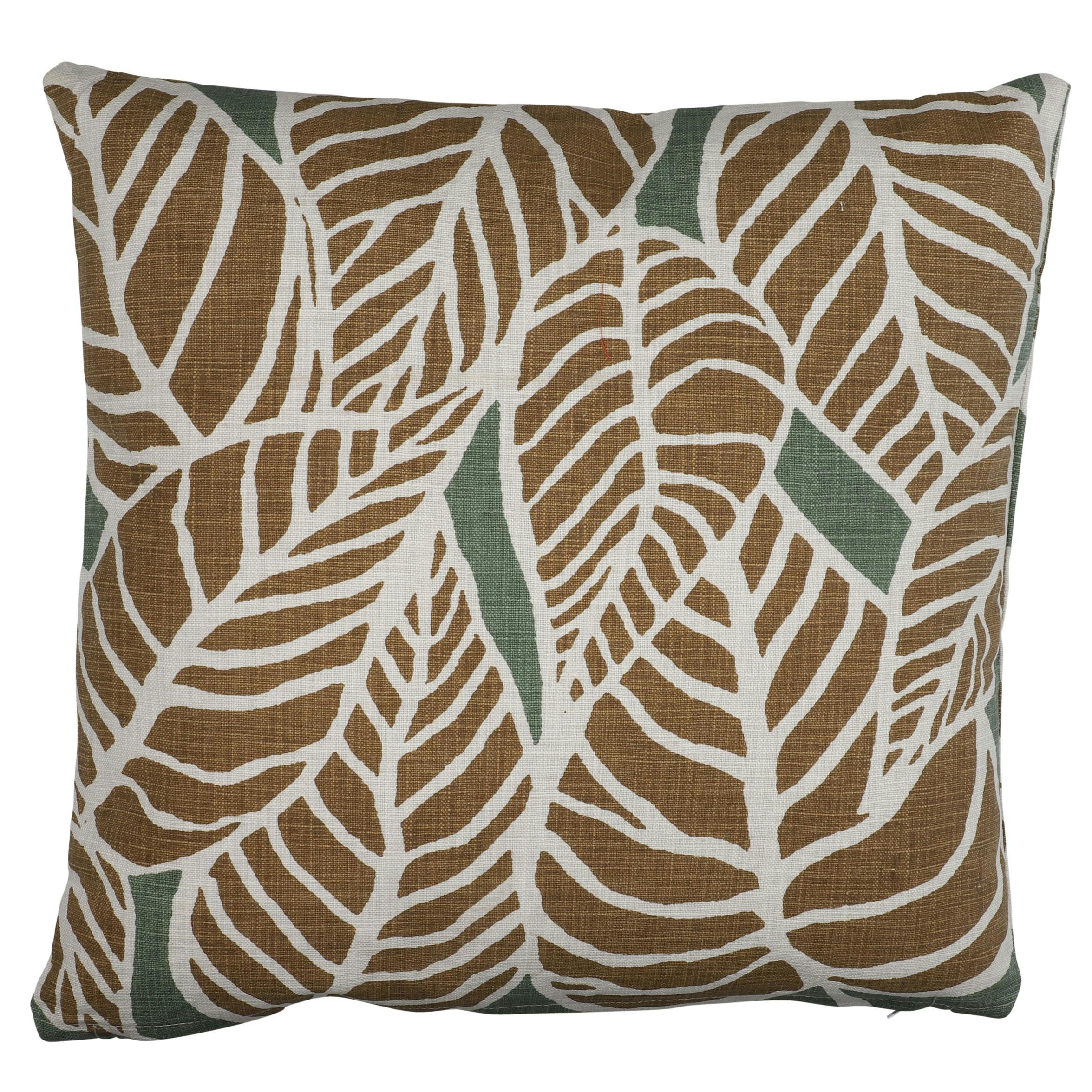 Coussin motif feuilles dorées 50 x 50 cm