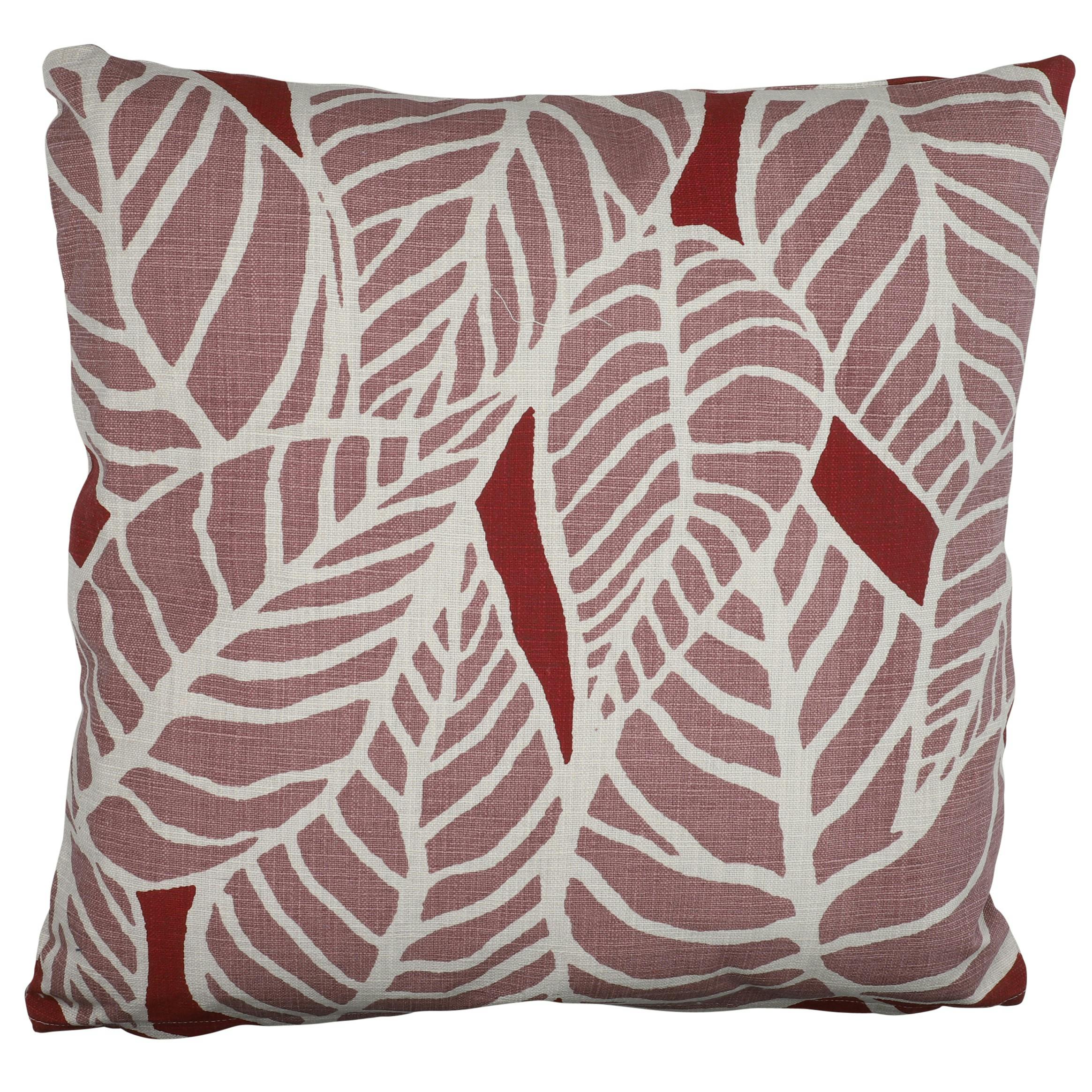 Coussin motif feuilles rouges 50 x 50 cm